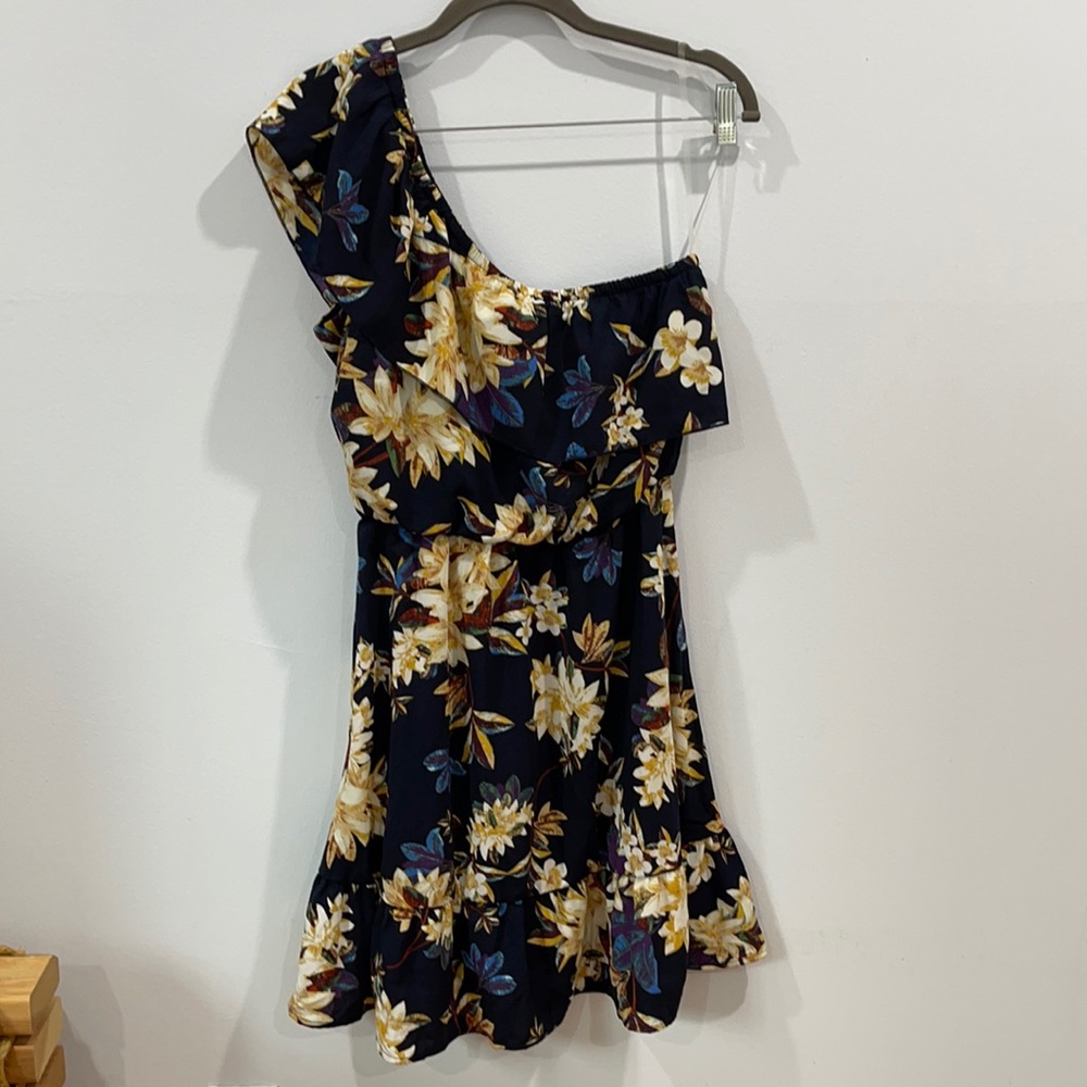 BAILEY BLUE one shoulder floral dress